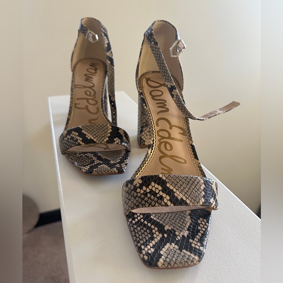Sam Edelman Daniella Snakeskin block heel size 10 - Picture 8 of 9